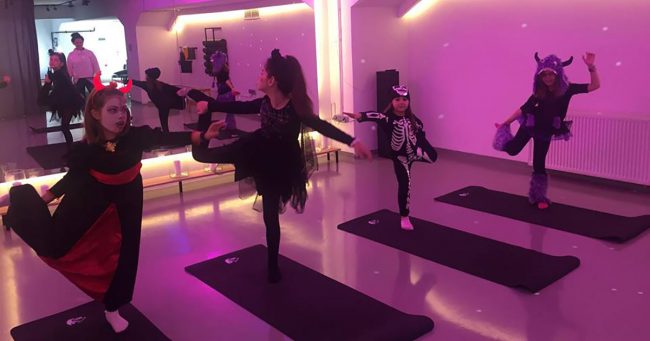 yoga haloween slide
